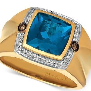 14k Gold Mens Ring LeVian sz 10.5